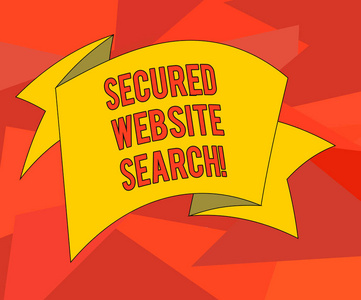 文字书写文本安全的网站搜索。用于浏览器和网站通信的业务概念是加密折叠式3d 丝带实心彩色空白填充照片庆祝
