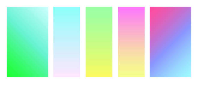 背景的软颜色集。应用程序的现代屏幕矢量设计。 柔和的颜色抽象梯度。
