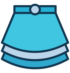 棉褶裙隔离矢量图标，可方便修改或编辑