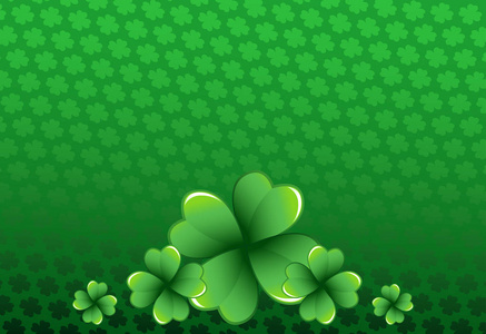 s Day frame with fourleaf clover shamrock leaves. Irish festiva