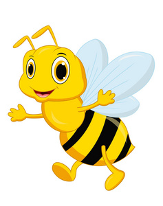 可爱的蜜蜂卡通摆姿势