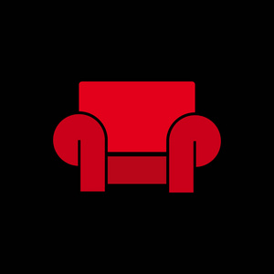 矢量标志抽象现代扶手椅黑色背景
