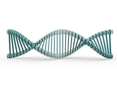 DNA链。 抽象的科学背景。 美丽的插画。 生物技术生物化学遗传学和医学概念。 3D渲染