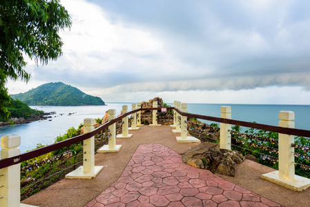 美丽的海景，从诺恩南帕亚的角度，泰国昌萨布里省