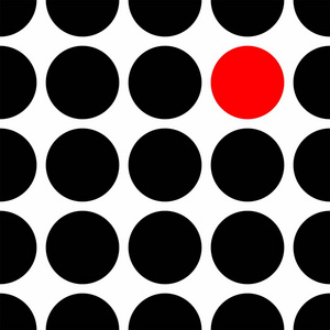 白色背景下分离的红色和黑色点的抽象无缝图案