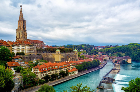瑞士首都伯尔尼的历史老城，位于阿雷河畔