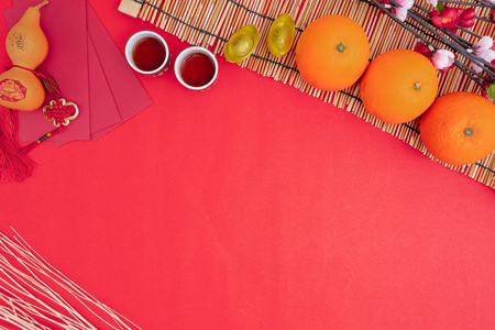 中国新年节日装饰健康财富橙色
