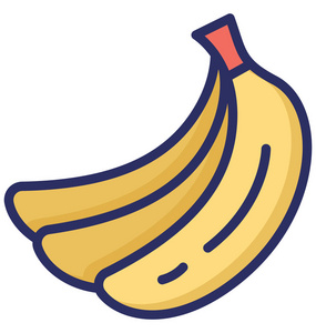 香蕉彩色孤立矢量图标，可以很容易地修改或编辑