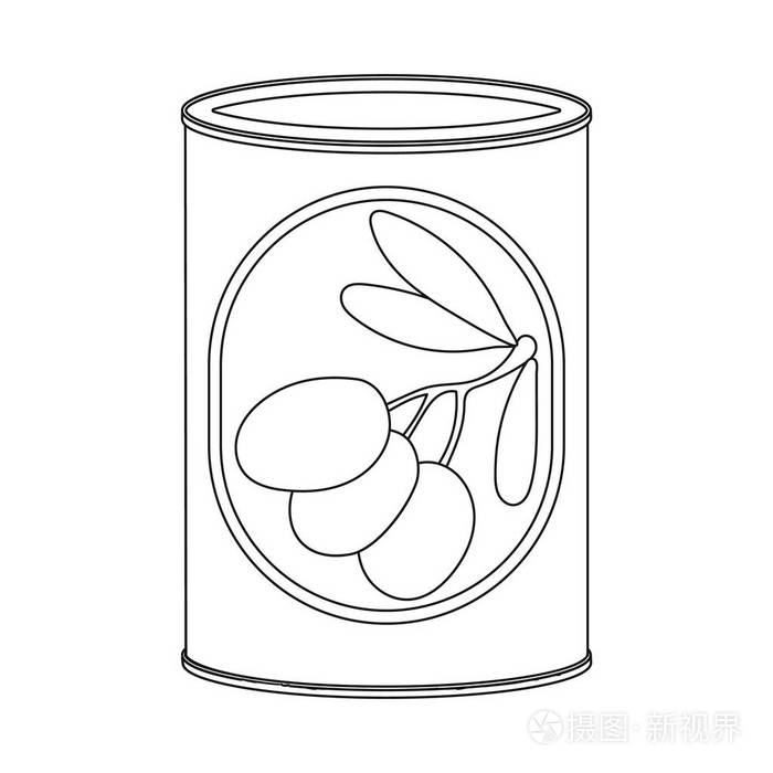 罐头和食物标志的载体设计.一套罐头和包装股票向量例证