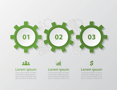 一步的信息图表。 具有3个数字的时间线模板可用于工作流布局图图表编号选项Web设计业务演示培训。