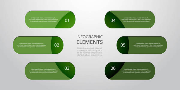 矢量轮业务模板演示。 图图和图表的抽象元素，有6个步骤，选项，部分或过程。 信息图表的创造性概念。