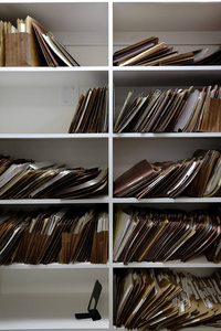 盒式文件夹和书架文件中的业务文件