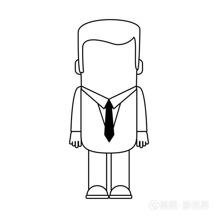 商人行政头像在黑色和白色