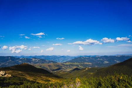 秋天美丽的山景。 Instagram老式电影过滤器