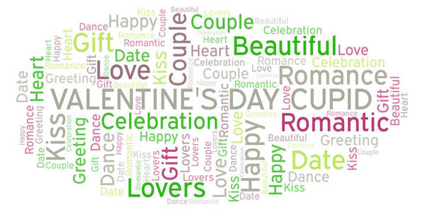 s Day Cupid word cloud. Word cloud made with text only.