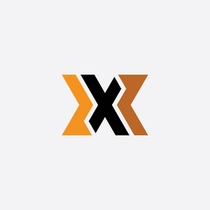 标志x图标字母橙色黑色矢量