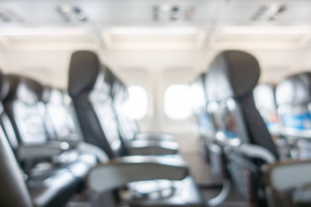 飞机内部的抽象模糊和离焦座椅的背景