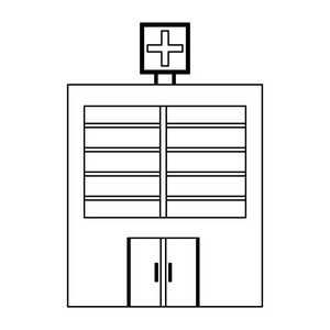 医院大厦标志黑白