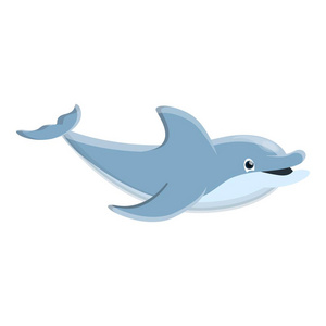 野生海豚图标, 卡通风格