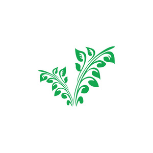 抽象绿色植物符号标志矢量
