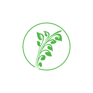 抽象圆圈绿色植物符号标志