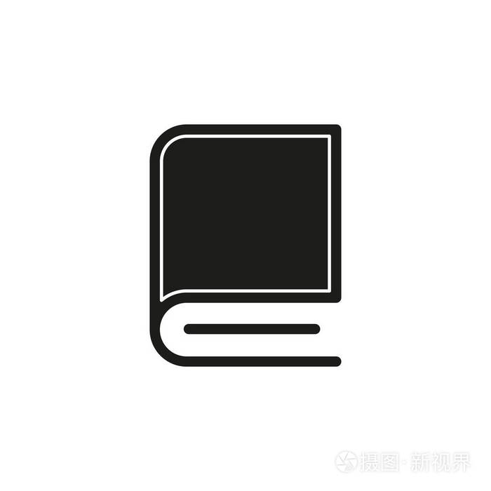教育书籍图标库或书店图标矢量文学符号. 平象形文字简单图标