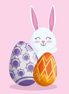 快乐的兔子与鸡蛋复活节活动