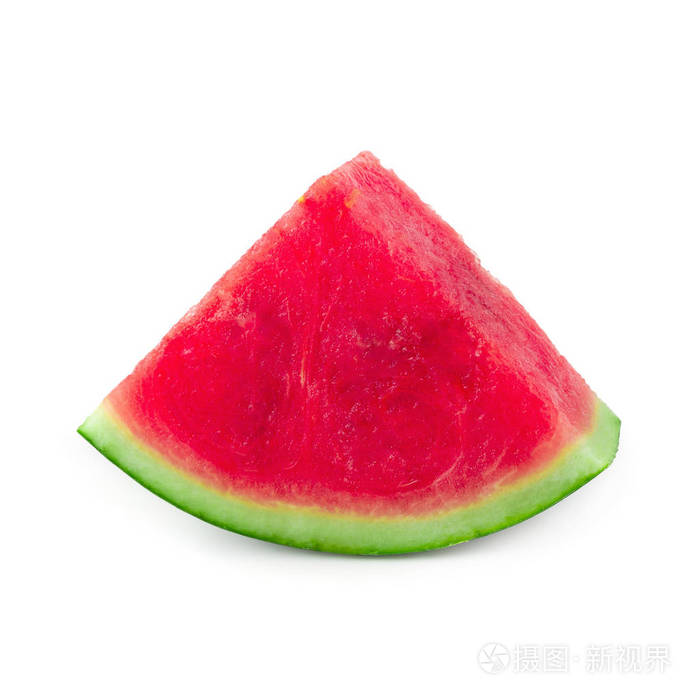 在白色背景上分离的西瓜切片.
