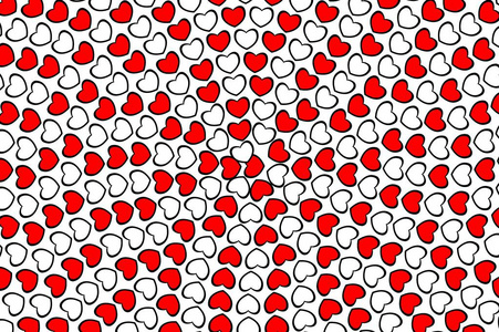 艺术白色和红色心脏图案插图背景