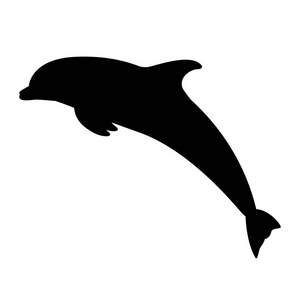 跳跃的海豚的黑色剪影