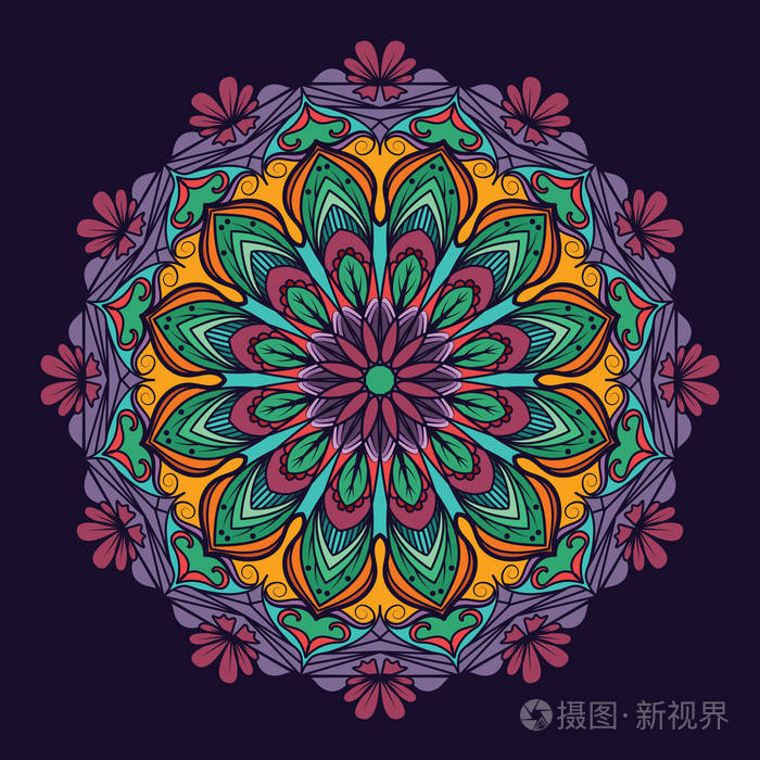 五颜六色的复杂曼陀罗图案