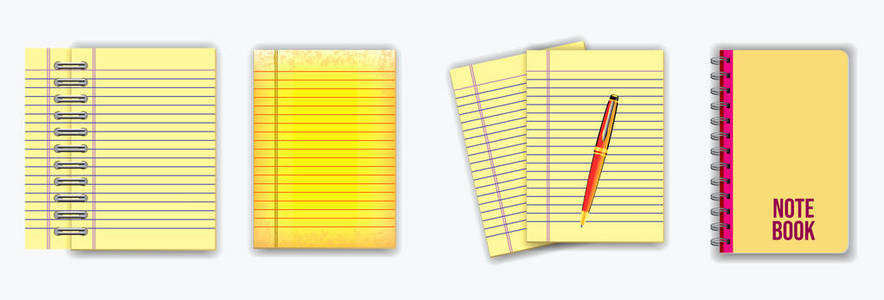 一套便笺簿或撕破的纸。 在学校或办公室活动中使用。 易于修改设计。