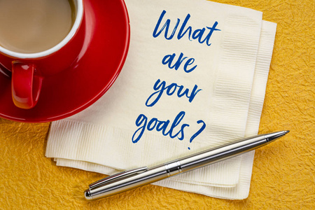你的目标是什么 餐巾纸上的笔迹和一杯咖啡