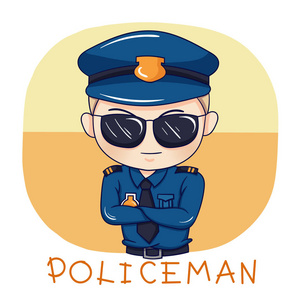 卡通人物警察的插图