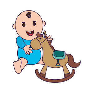 婴儿与木马动画片