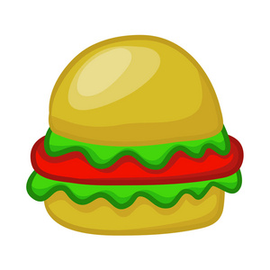 白色背景上的汉堡孤立插图