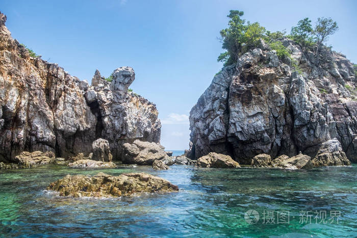 石崖翡翠海利普岛和阿曼泰兰德