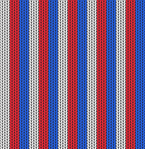 白色蓝色和红色条纹的无缝图案。模仿编织。矢量，EPS8