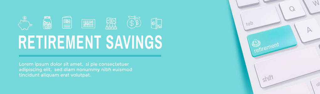  Savings Icon Set Web Header Banner  Mutual Fund, Roth IRA, etc