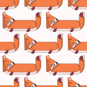 矢量无缝模式与可爱的卡通狐狸2