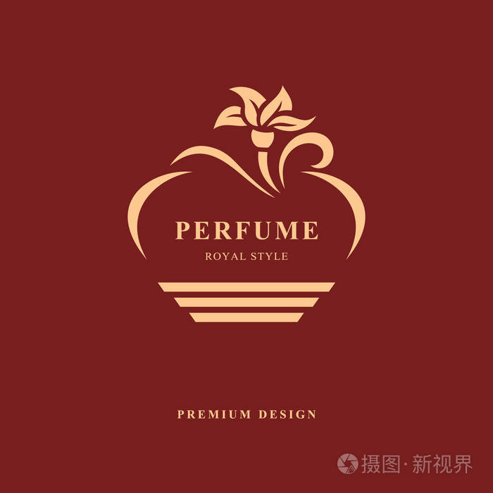 标志香水包装香气精品珠宝. 矢量插图