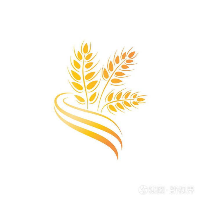 小麦图标. 农业农场标志. 天然粮食标志