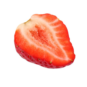 草莓在白色背景上孤立的一半