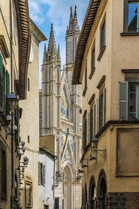 意大利奥维托大教堂中心的老街