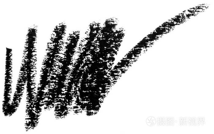 黑色化妆品眼笔笔画美容产品样品分离白色背景