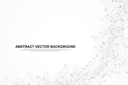 具有点和线的全局网络连接。技术向量例证
