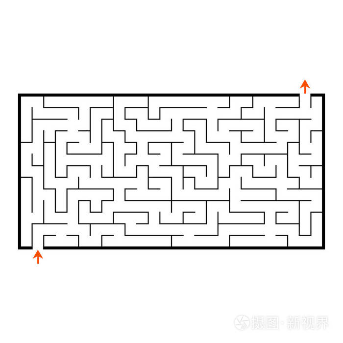 抽象的长方形迷宫. 孩子们的游戏. 儿童拼图. 迷宫难题.