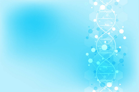 dna 链和分子结构。基因工程或实验室研究。用于医疗或科技设计的背景纹理。向量例证