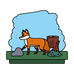 彩色可爱狐狸野生动物储备插图