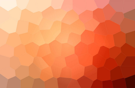 橙色大六角背景的抽象插图。